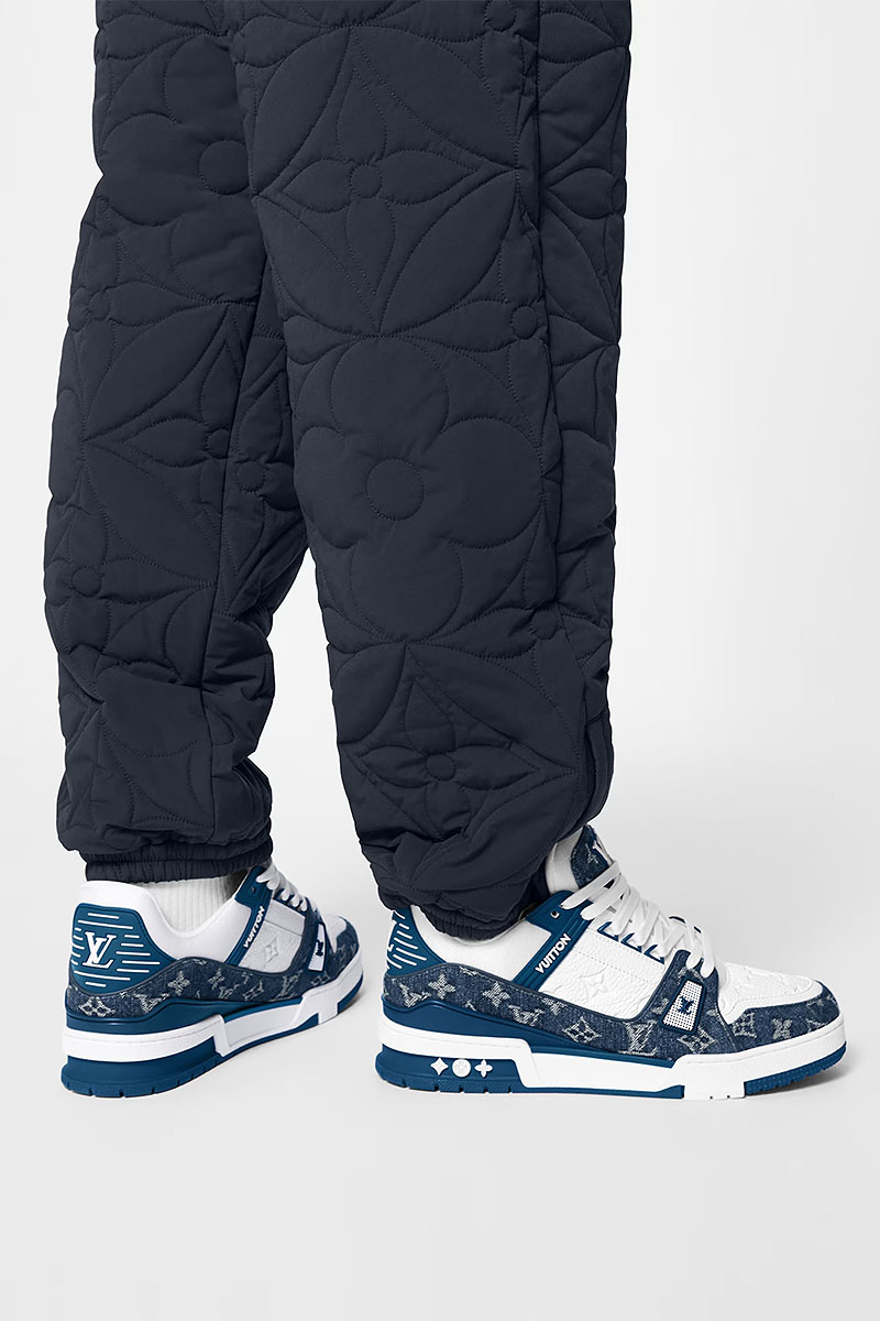 Lоuis Vuittоn Кожаные кроссовки Trainer Monogram - White / Blue