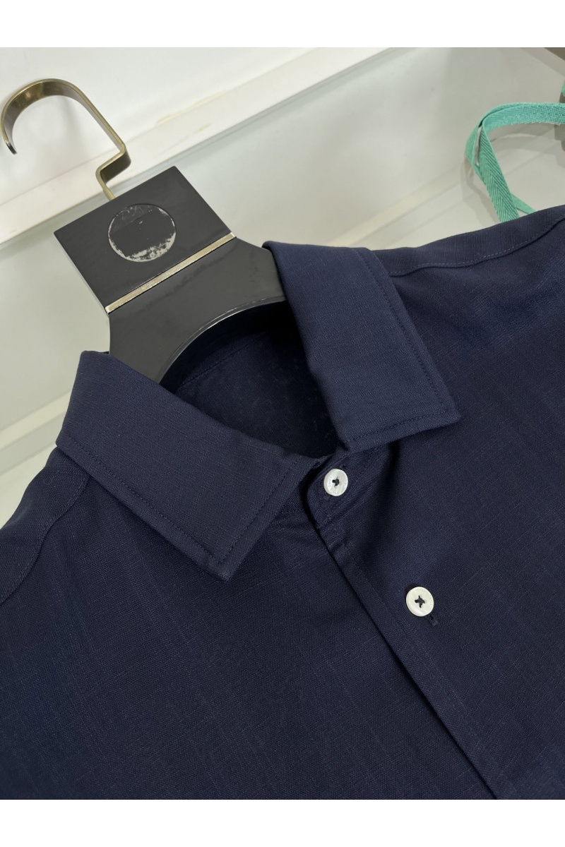 Loro Piana Мужская тёмно-синяя рубашка premium