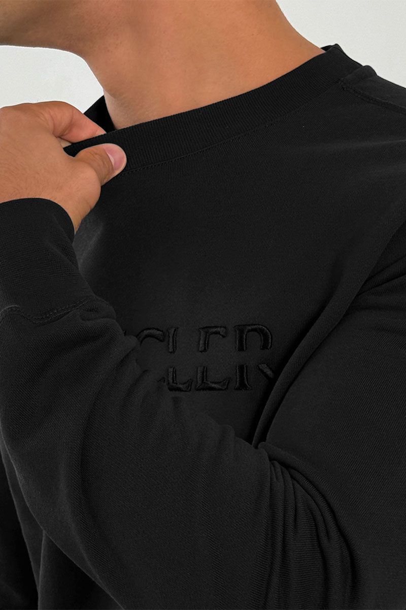 Moncler Чёрный оверсайз свитшот logo-embroidered