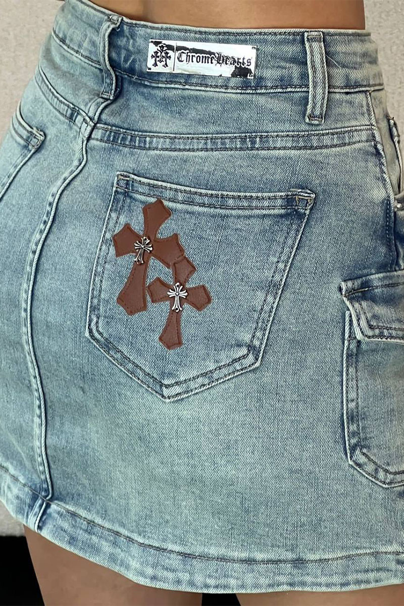 Chrome Hearts Женская джинсовая юбка 