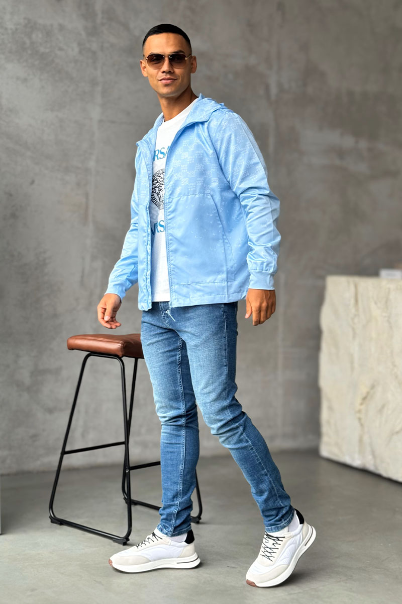 Lоuis Vuittоn Ветровка голубого цвета Damier Spread Windbreaker