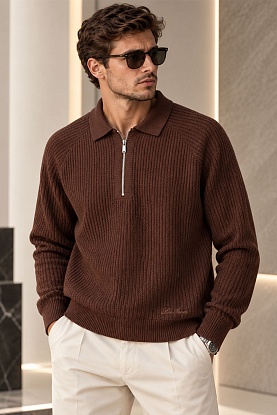 Мужской свитер premium - Brown