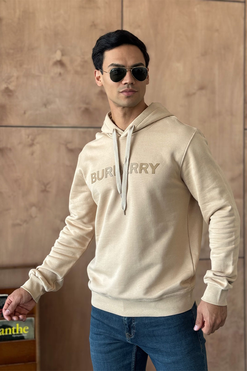 Burberry Мужское бежевое худи logo-print