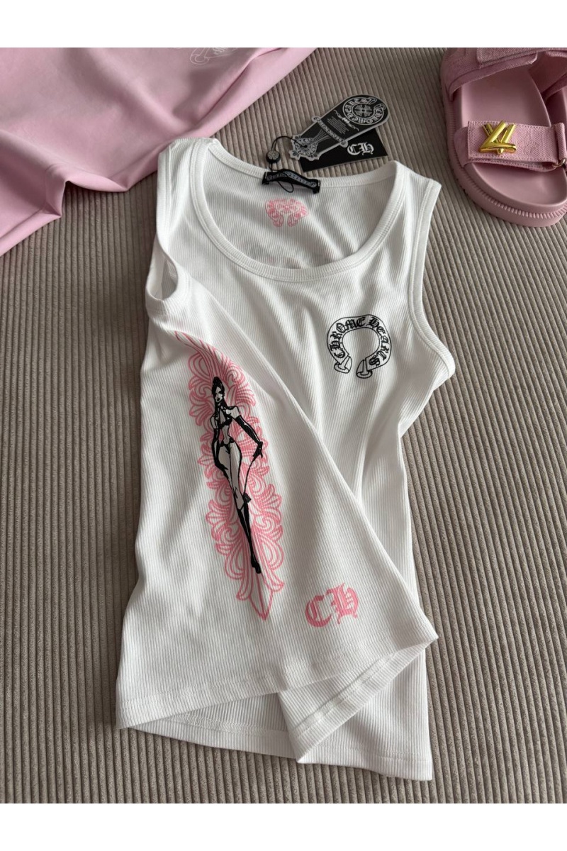 Chrome Hearts Женская белая майка premium