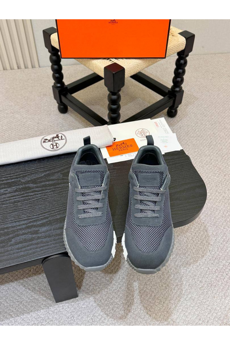 Hermes Мужские серые кроссовки Bouncing