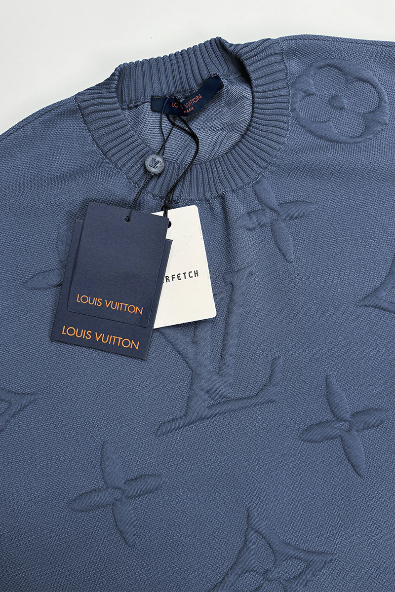 Lоuis Vuittоn Оверсайз футболка Embossed Monogram - Indigo