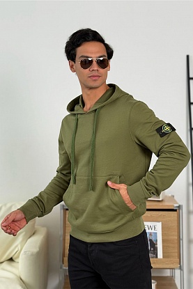 Мужское худи зелёного цвета Compass-patch