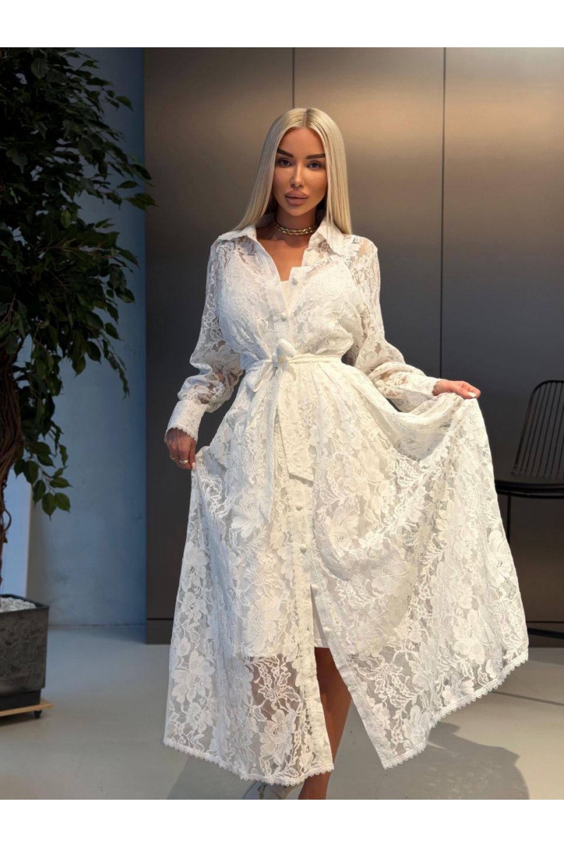 Zimmermann Женское кружевное платье белого цвета premium