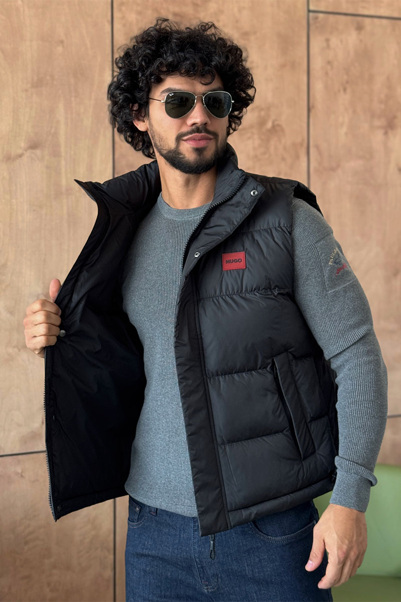 Hugо Воss Мужской чёрный жилет 