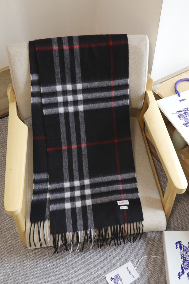 Burberry Шарф two-tone Check premium 168x30 см - Black