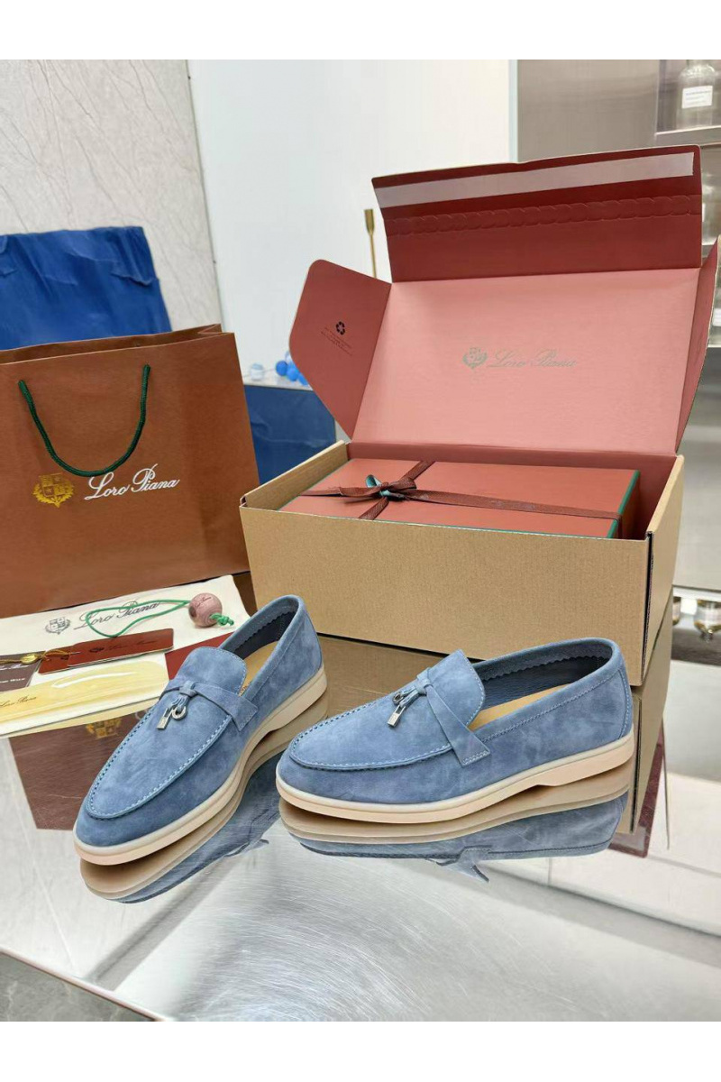 Loro Piana Женские замшевые лоферы  Summer Charms Walk premium