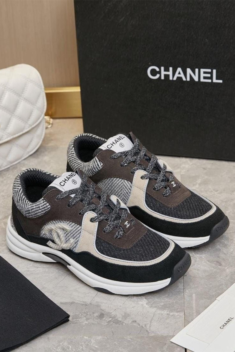 Chаnеl Женские замшевые кроссовки premium
