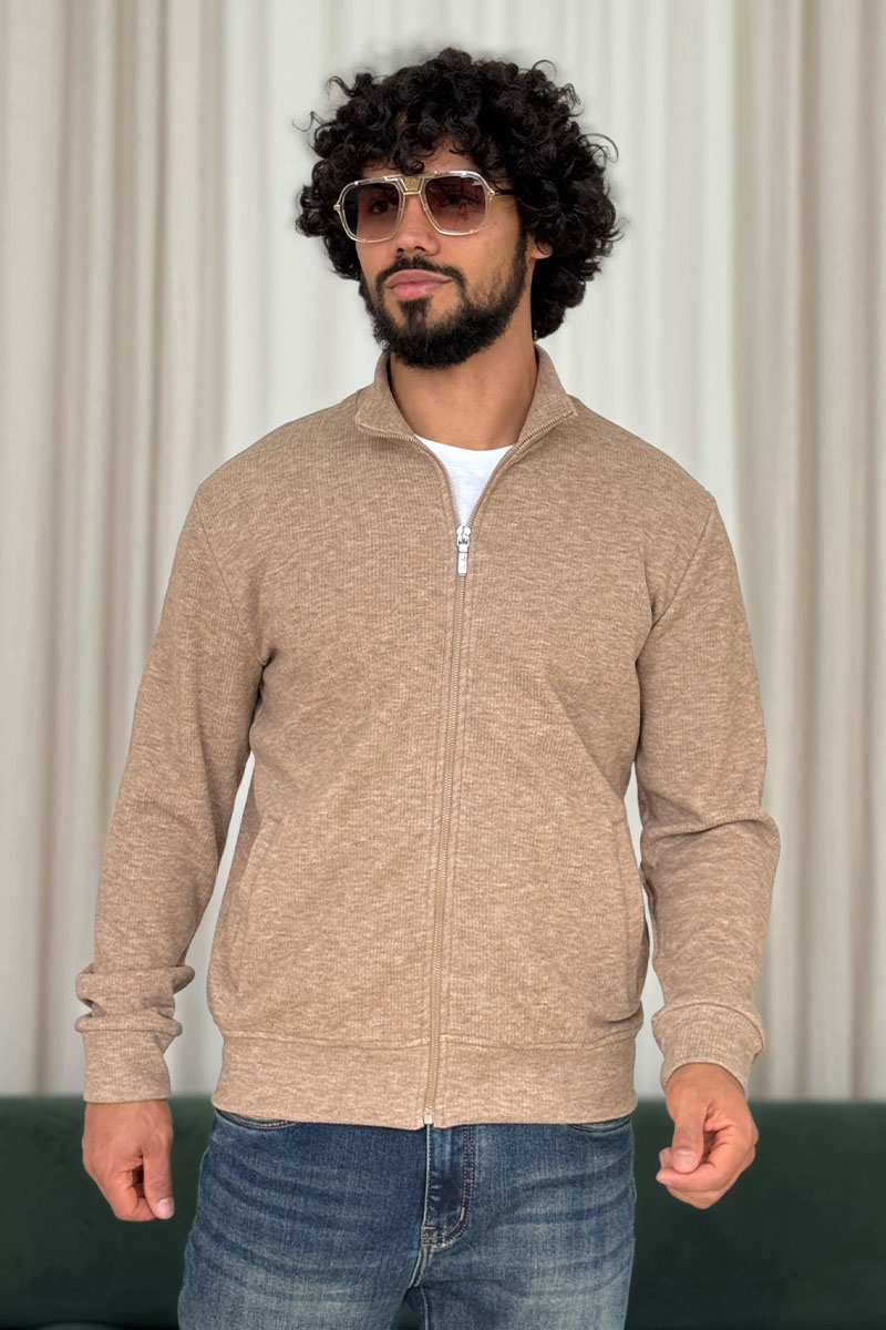 Loro Piana Мужская коричневая кофта на молнии