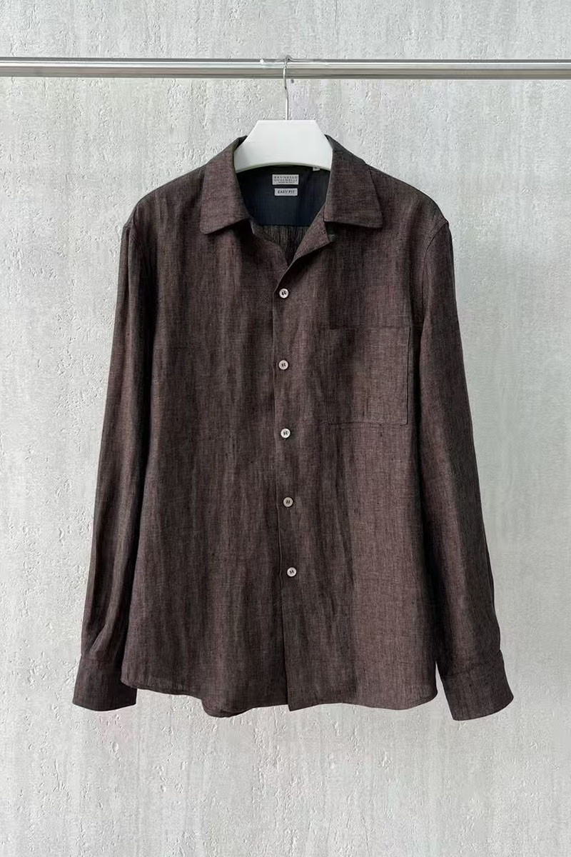 Brunеllо Сuсinеlli Льняная рубашка Premium - Brown