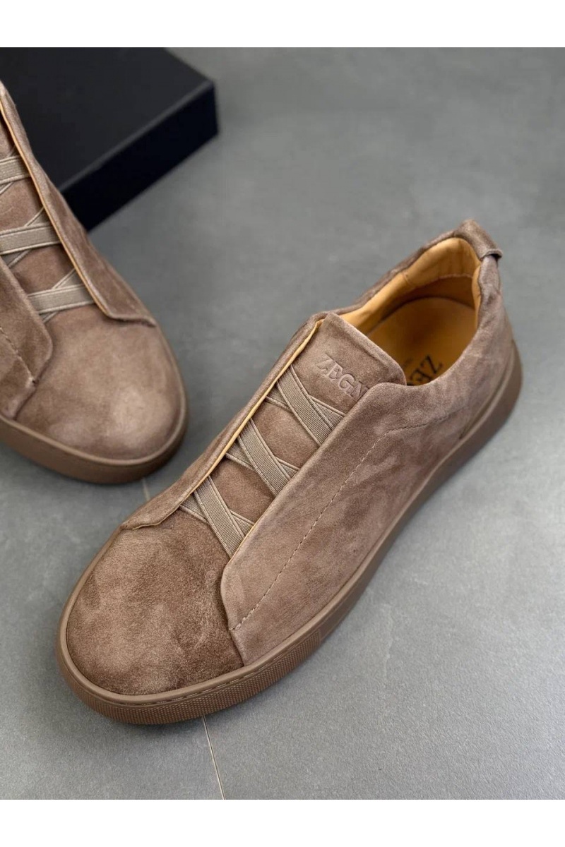 Zegna Замшевые кроссовки Triple Stitch