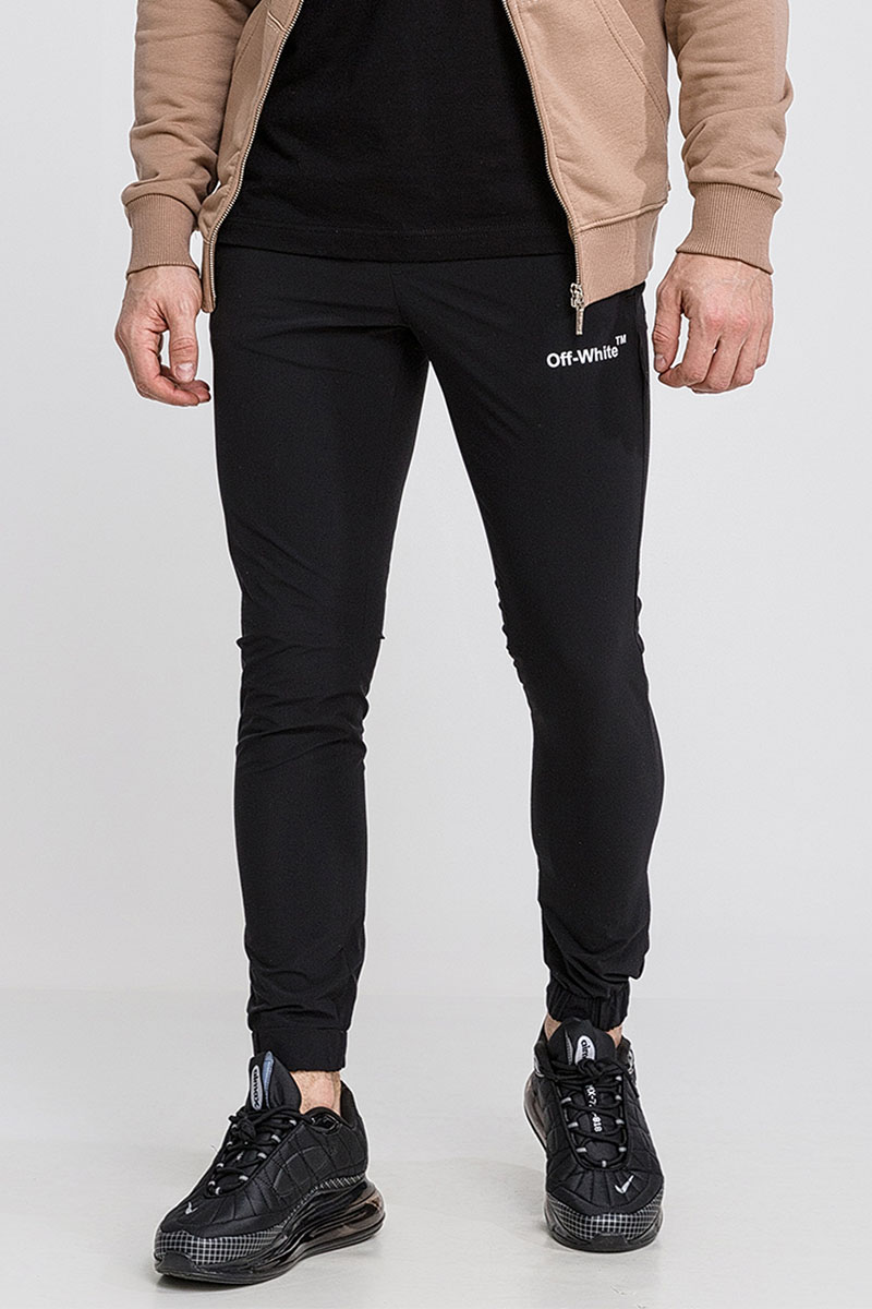 Off-White Мужские чёрные джоггеры logo-print