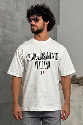 Белая оверсайз футболка logo-plaque