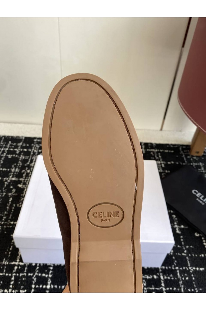 Celine Женские замшевые лоферы premium - Brown