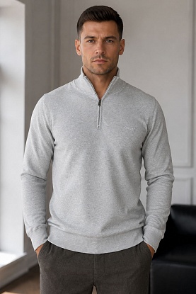 Мужской джемпер quarter zip - Grey 