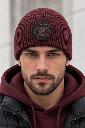 Шапка logo-embroidered - Burgundy
