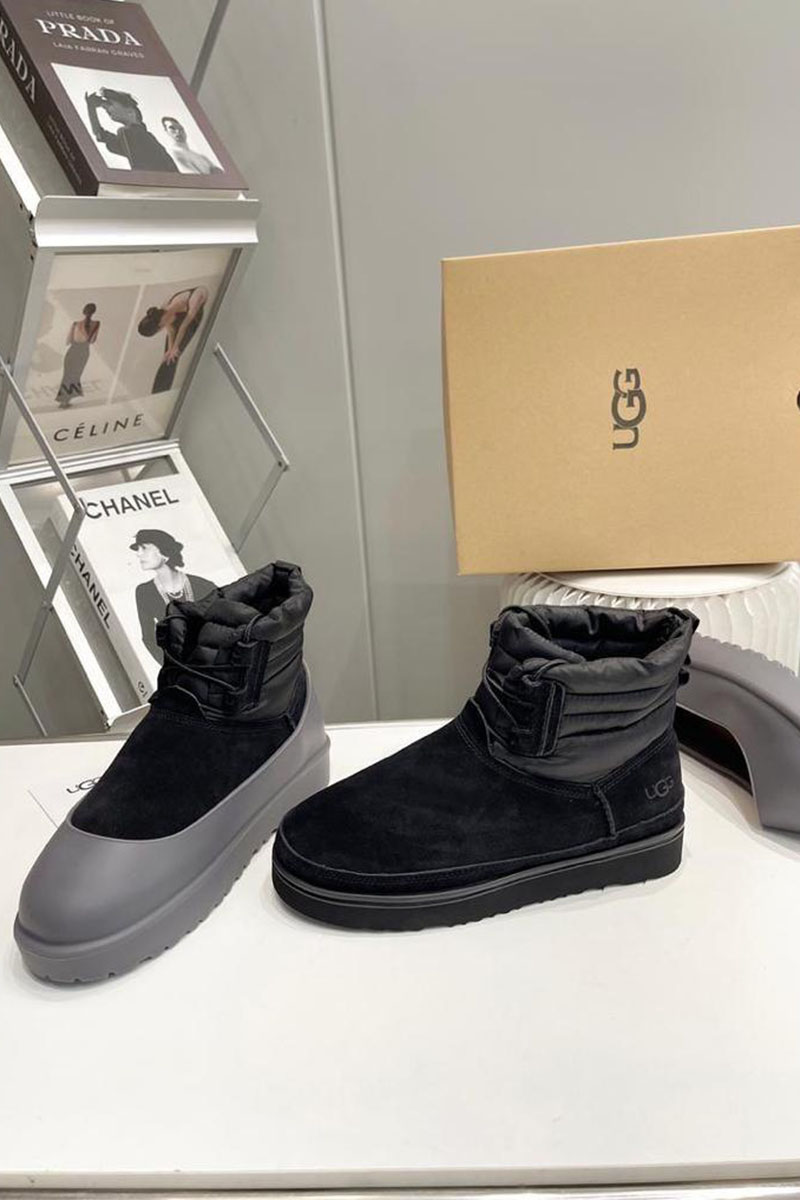 UGG Ботинки с мехом Classic Mini Lace-Up - Black