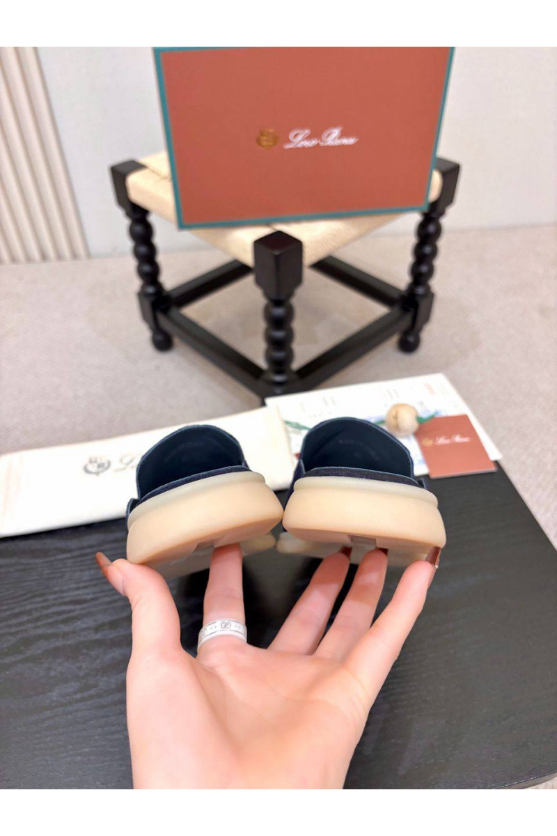 Loro Piana Мужские замшевые шлёпанцы Loro Piana