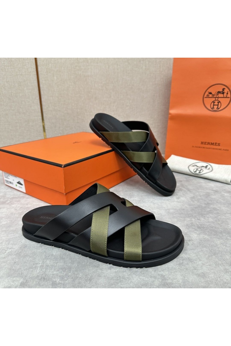 Hermes Мужские шлёпанцы Kazimir - Black / Khaki