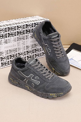 Замшевые кроссовки с мехом low-top - Grey