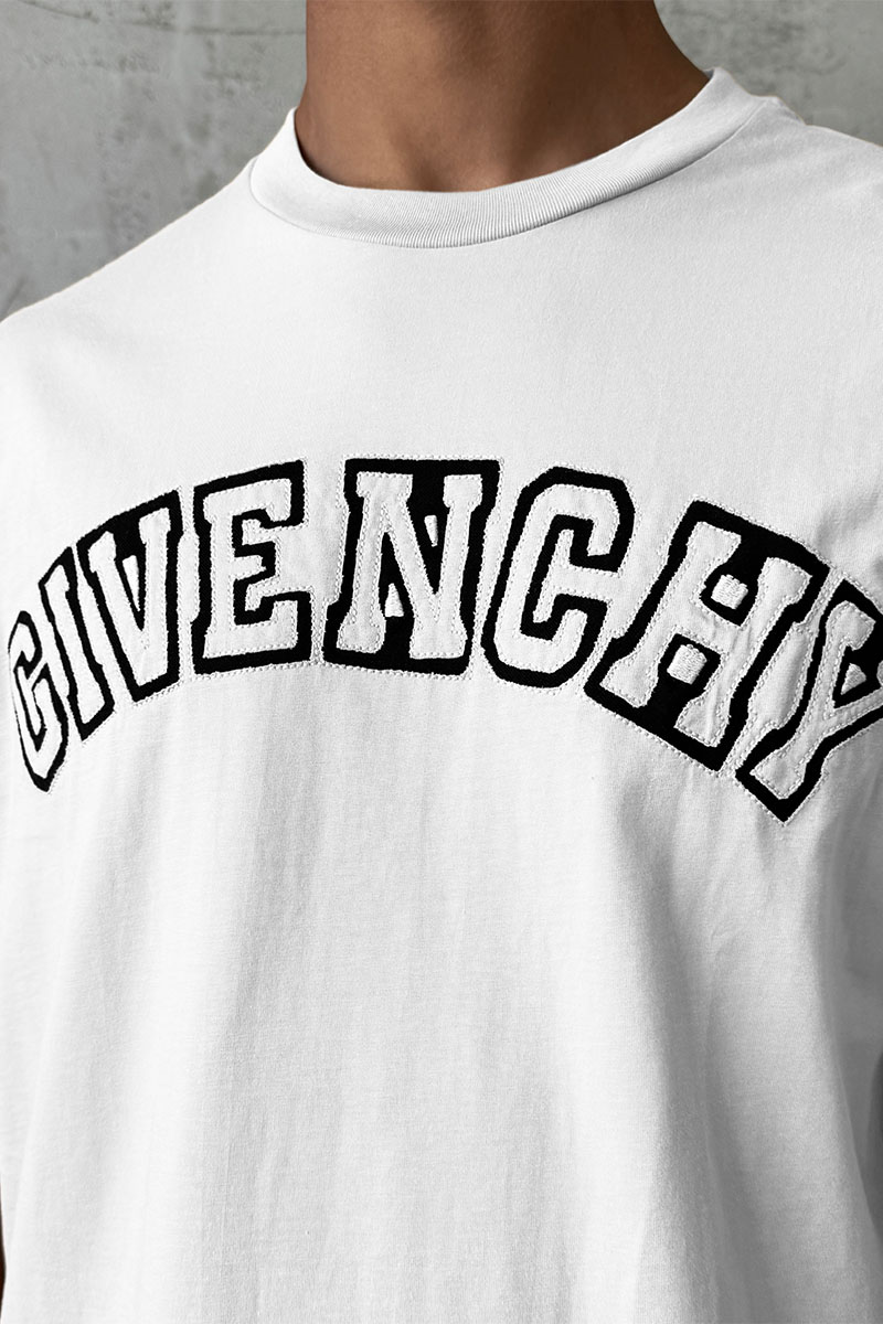 Givenchy Белая оверсайз футболка college logo-embroidered