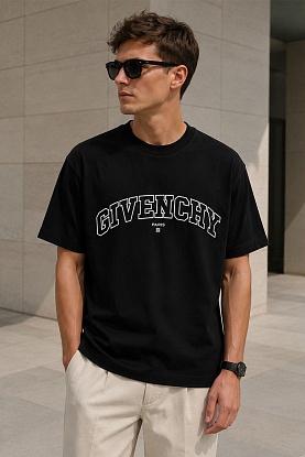 Чёрная футболка College logo-embroidered 