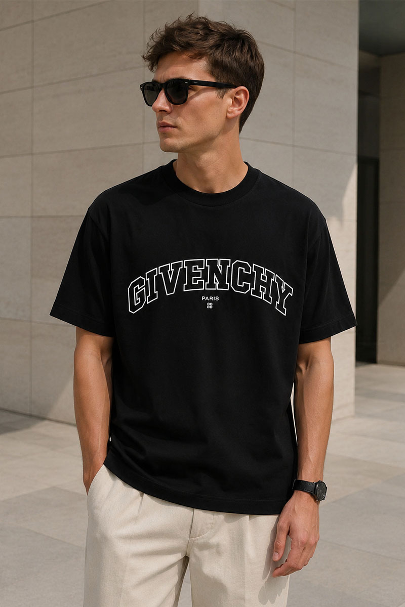 Givenchy Чёрная футболка College logo-embroidered 
