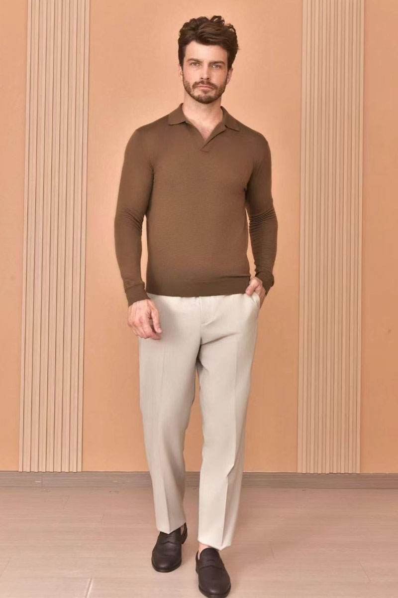 Loro Piana Поло с длинным рукавом Premium - Caramel