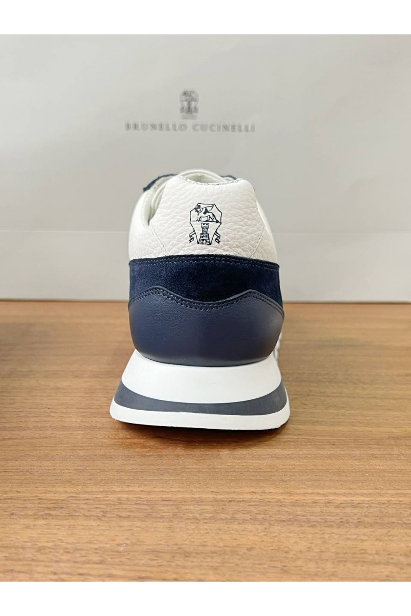 Brunеllо Сuсinеlli Комбинированные кроссовки Premium - White / Navy
