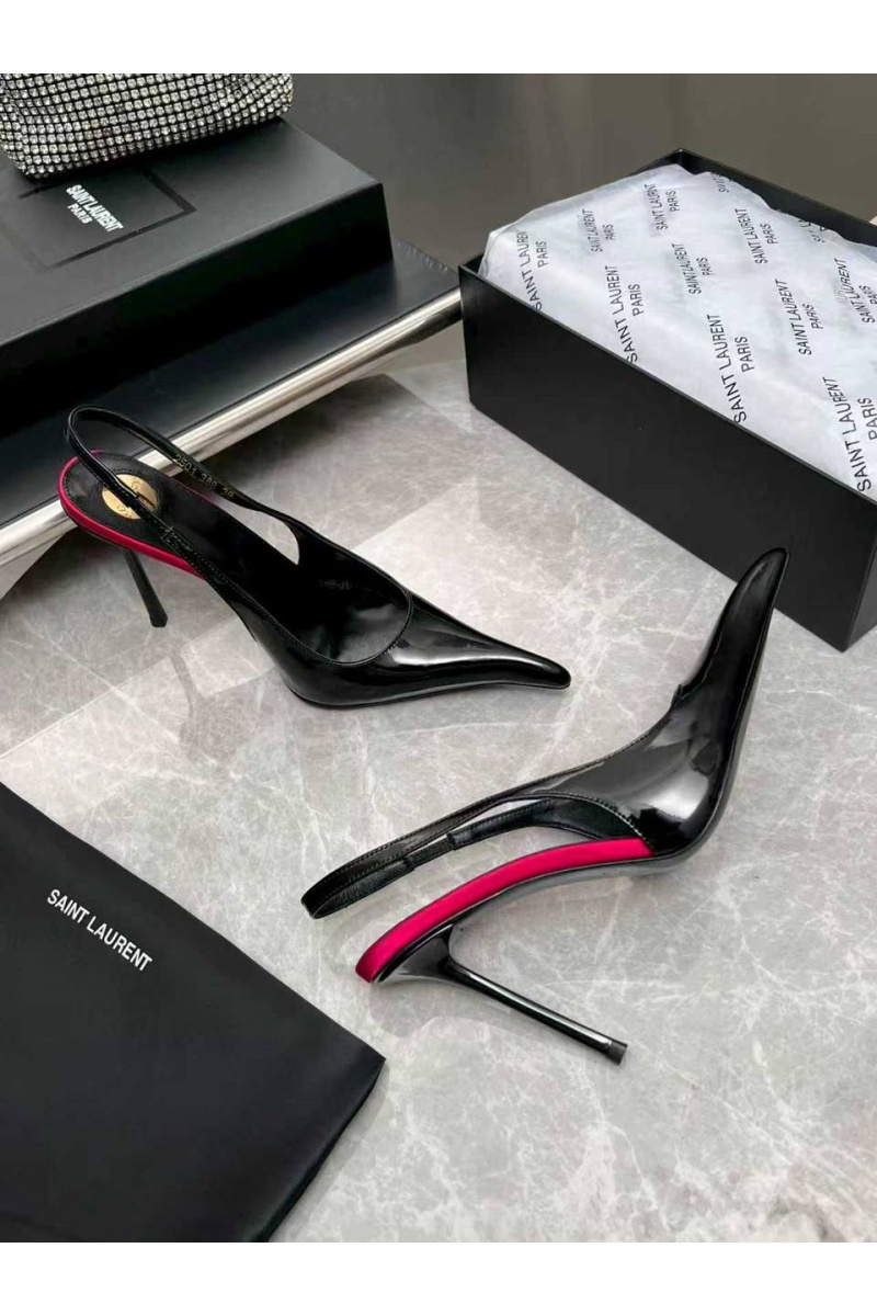 Yves Saint Laurent Женские кожаные туфли на каблуке premium