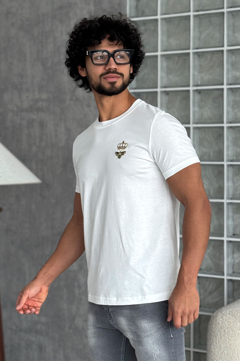 Dоlсе & Gаbbаnа Футболка белого цвета bee and crown 
