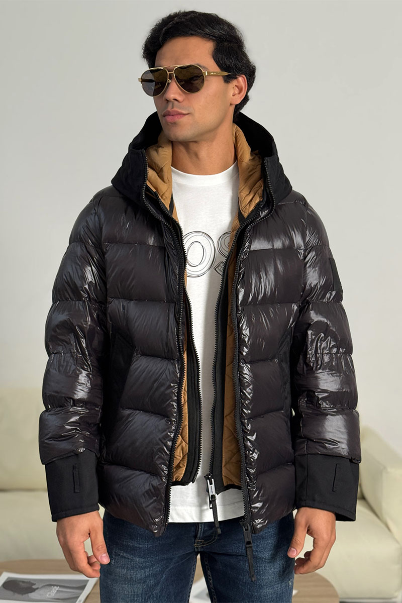 Burberry Чёрная пуховая куртка London England logo-patch