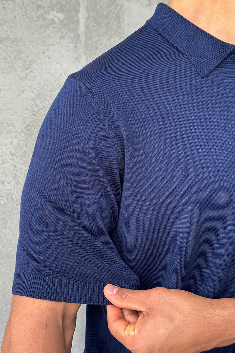 Stеfаnо Riссi Мужское поло Eagle zip-neck - Navy