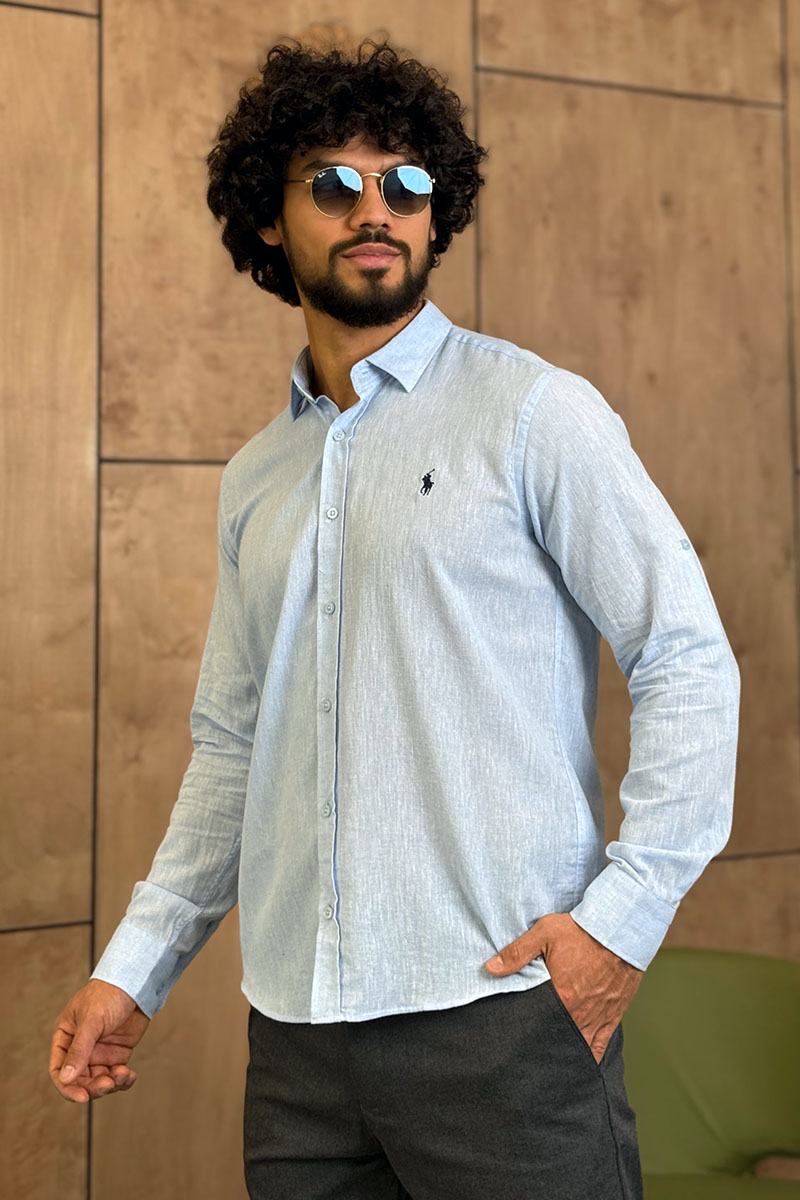 Polo Ralph Lauren Мужская рубашка голубого цвета