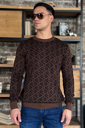 Мужской джемпер Jacquard FF - Brown 