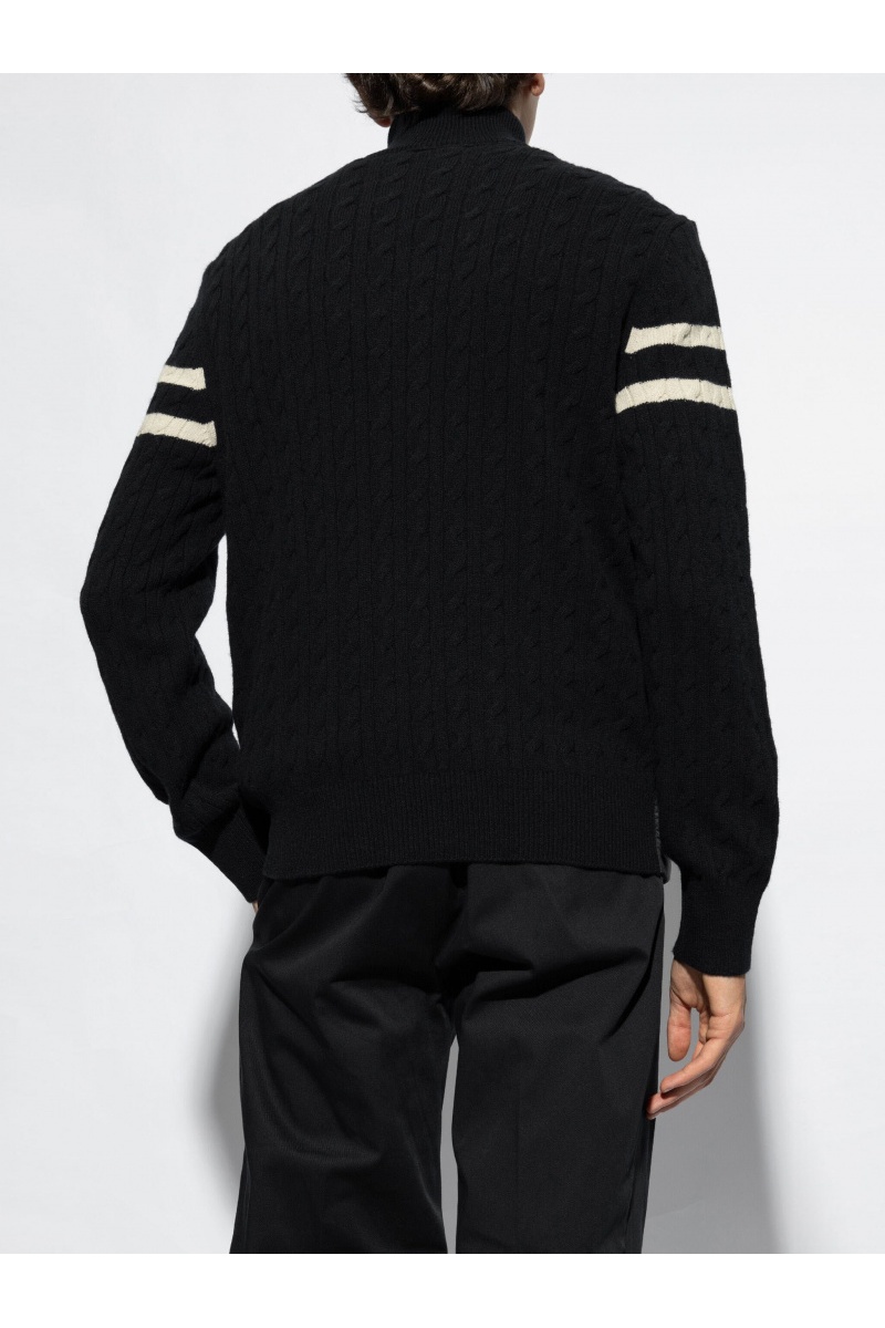 Moncler Мужская вязаная куртка logo-patch - Black