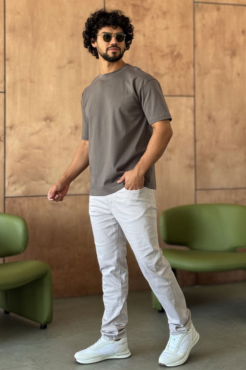 Y-3 Yohji Yamamoto Мужская серая футболка 