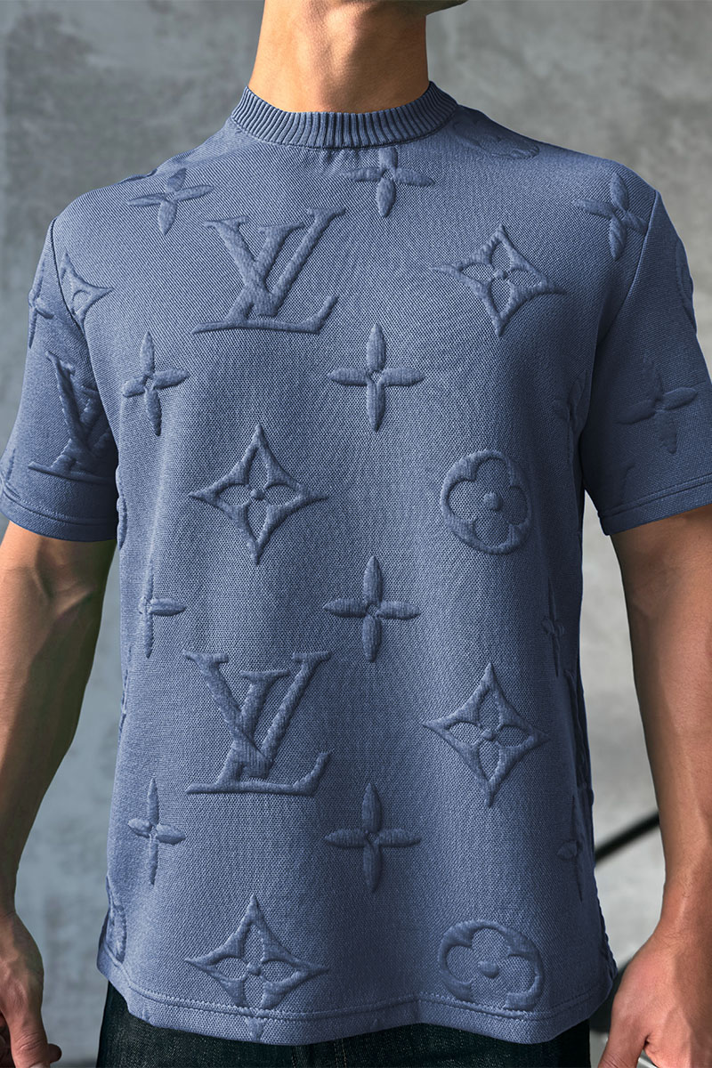 Lоuis Vuittоn Оверсайз футболка Embossed Monogram - Indigo