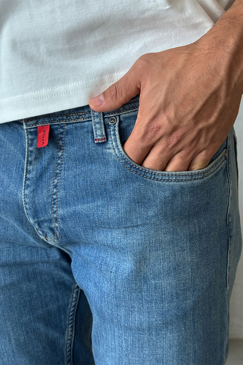 Kiton Мужские синие джинсы 