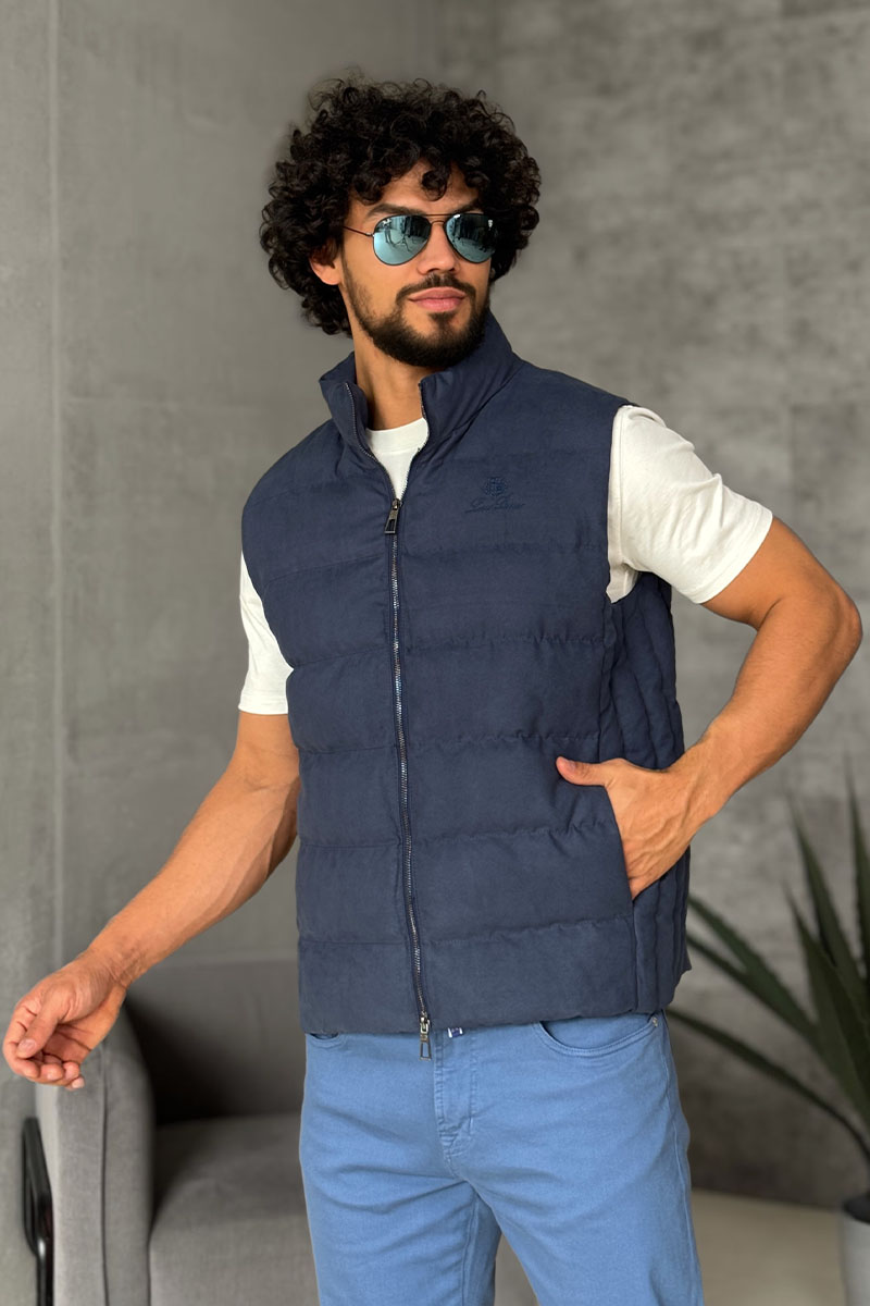 Loro Piana Мужской синий жилет 