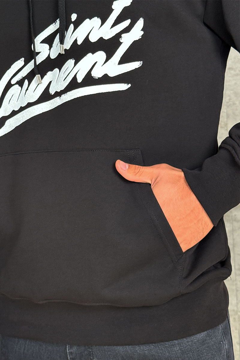 Yves Saint Laurent Чёрное худи Paris logo-print