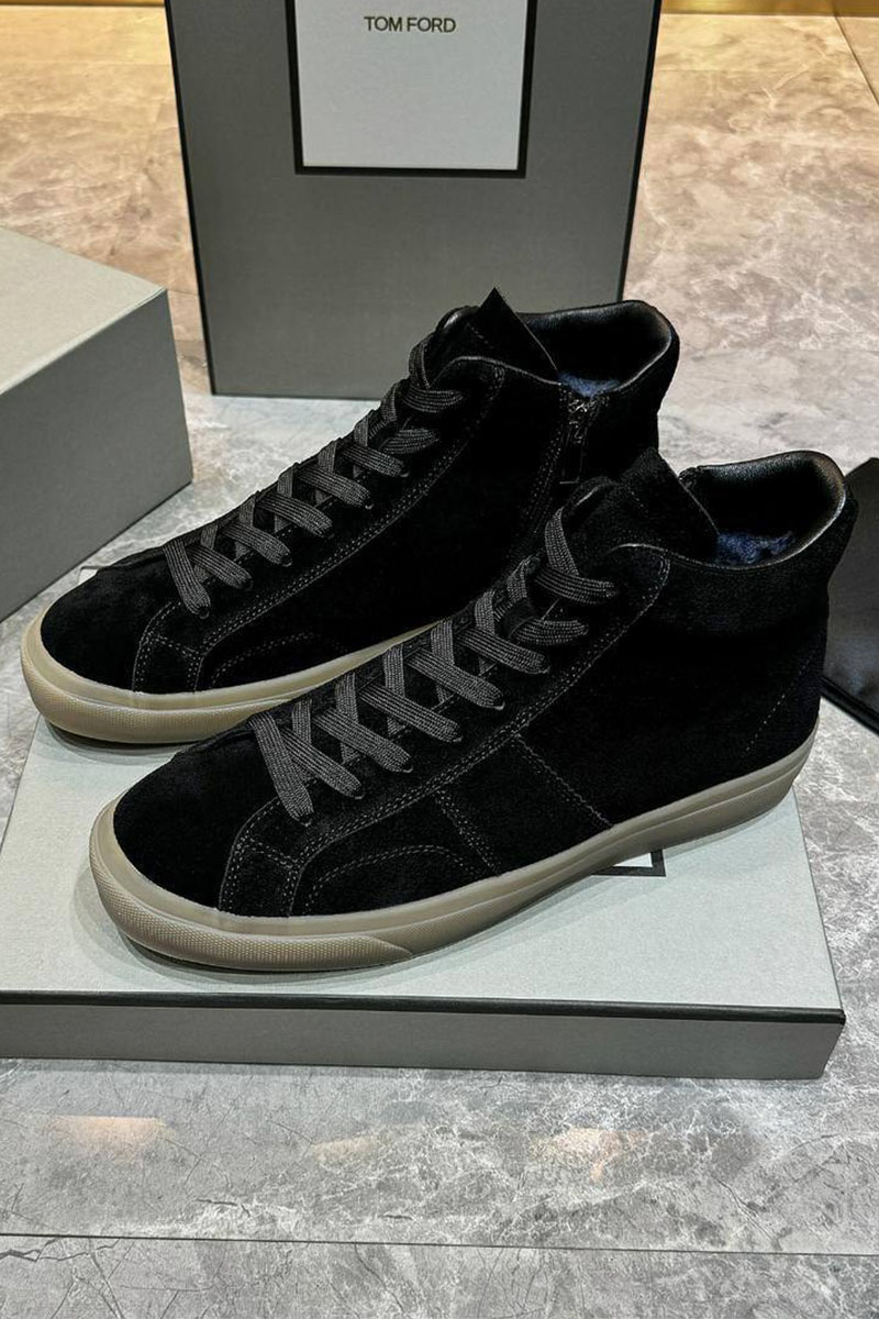 Tom Ford Замшевые кроссовки с мехом Tom Ford high-top - Black