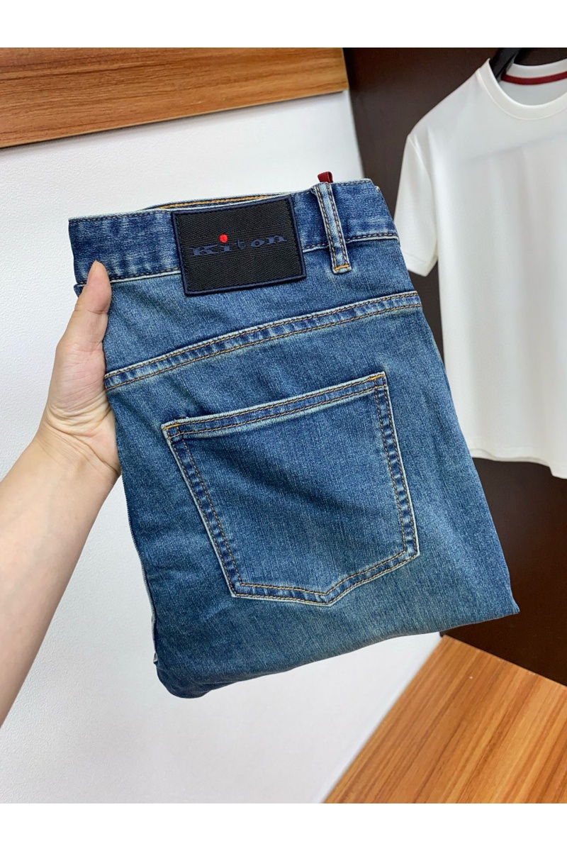 Kiton Мужские синие джинсы Premium