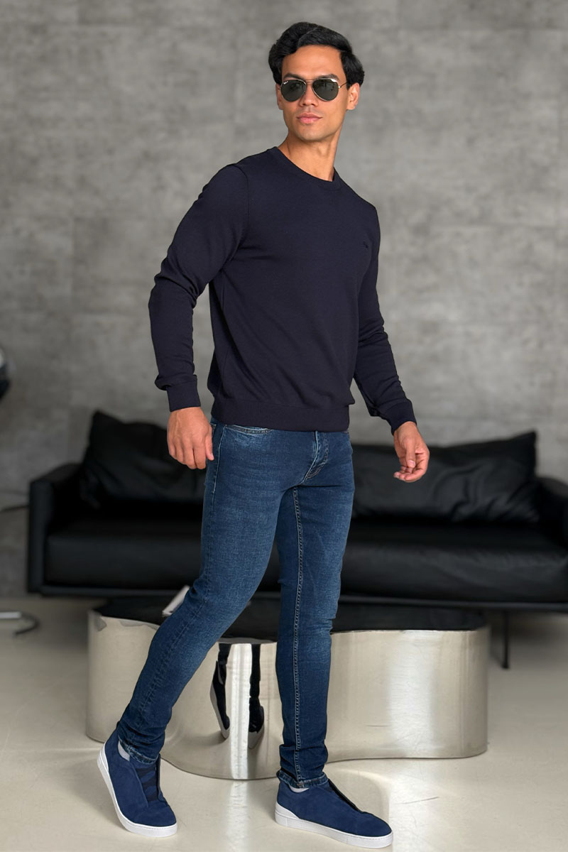 Loro Piana Мужской тёмно-синий джемпер 