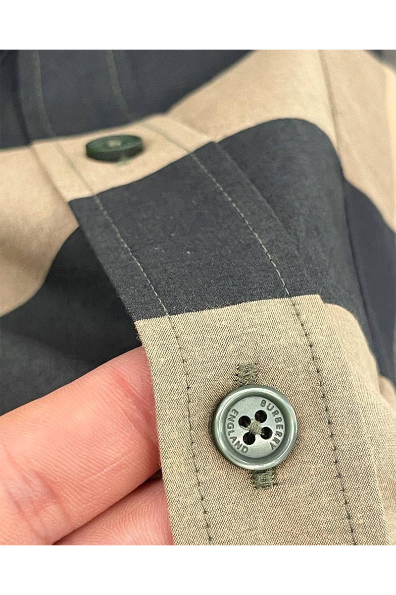 Burberry Мужская зелёная рубашка Check 