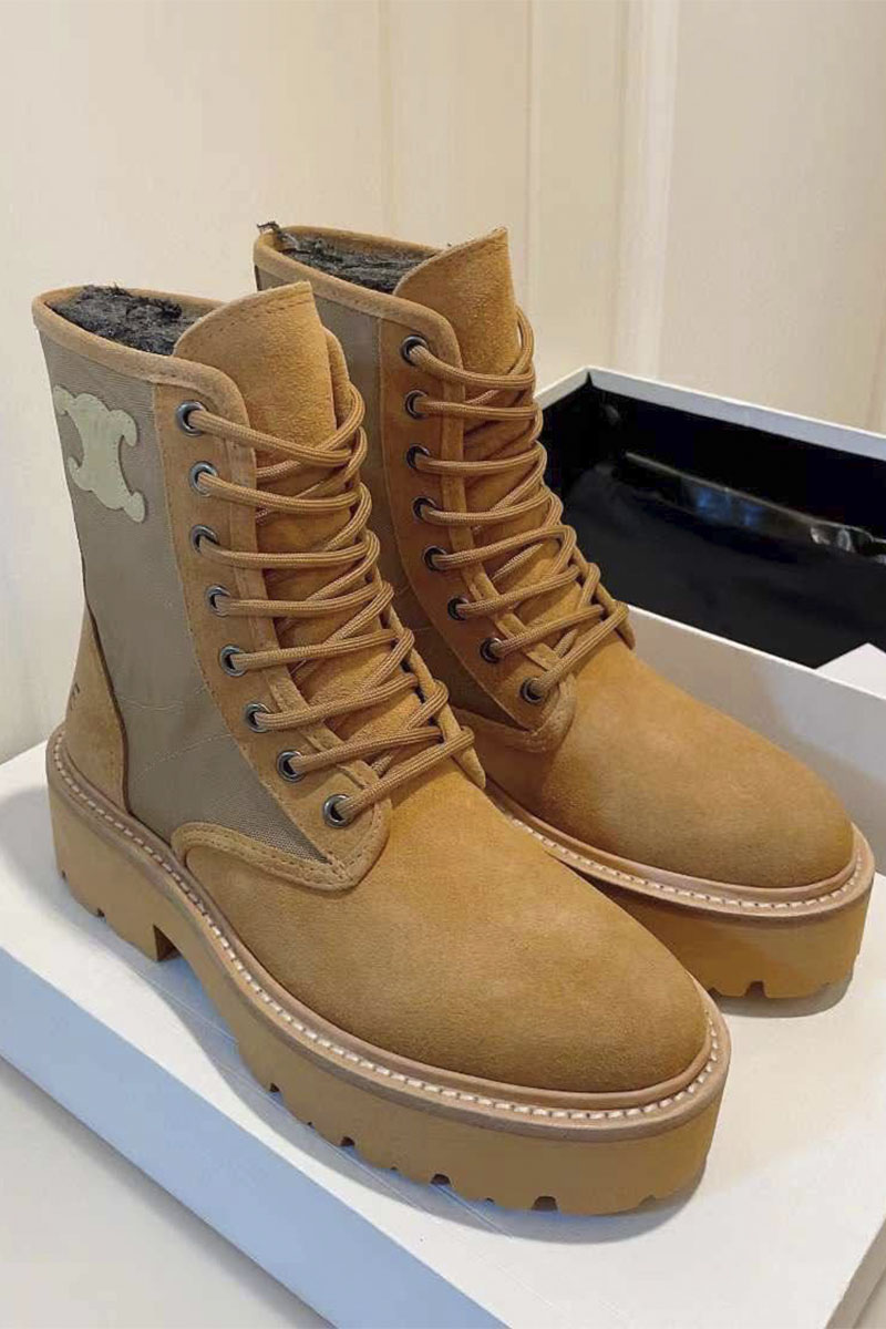 Celine Женские замшевые ботинки Celine premium - Checknut